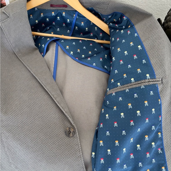 Johnston & Murphy Men's Taupe 2 Button Blazer Sz Lg - Picture 4 of 5